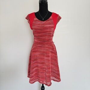 Vintage Y2K Red Textured A-line Mid Length Dress